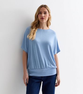 Pale Blue Short Sleeve Batwing Top New Look