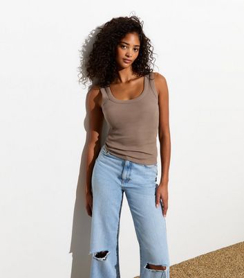Light Brown Hooded Crop Vest 17291