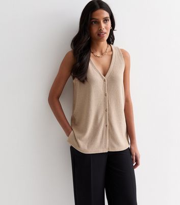 Mink Sweater Vest New Look Mink Scoop Neck Knitted Vest New Look