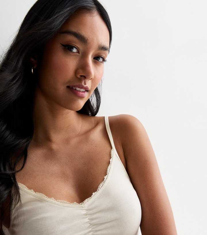 Rooscier Women's Lace Peplum Tank Top - V-Neck Sleeveless With Adjustable Straps