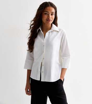 Petite White Linen Shirt