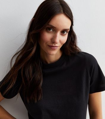 Black Crew Neck Cotton Tee main image 1