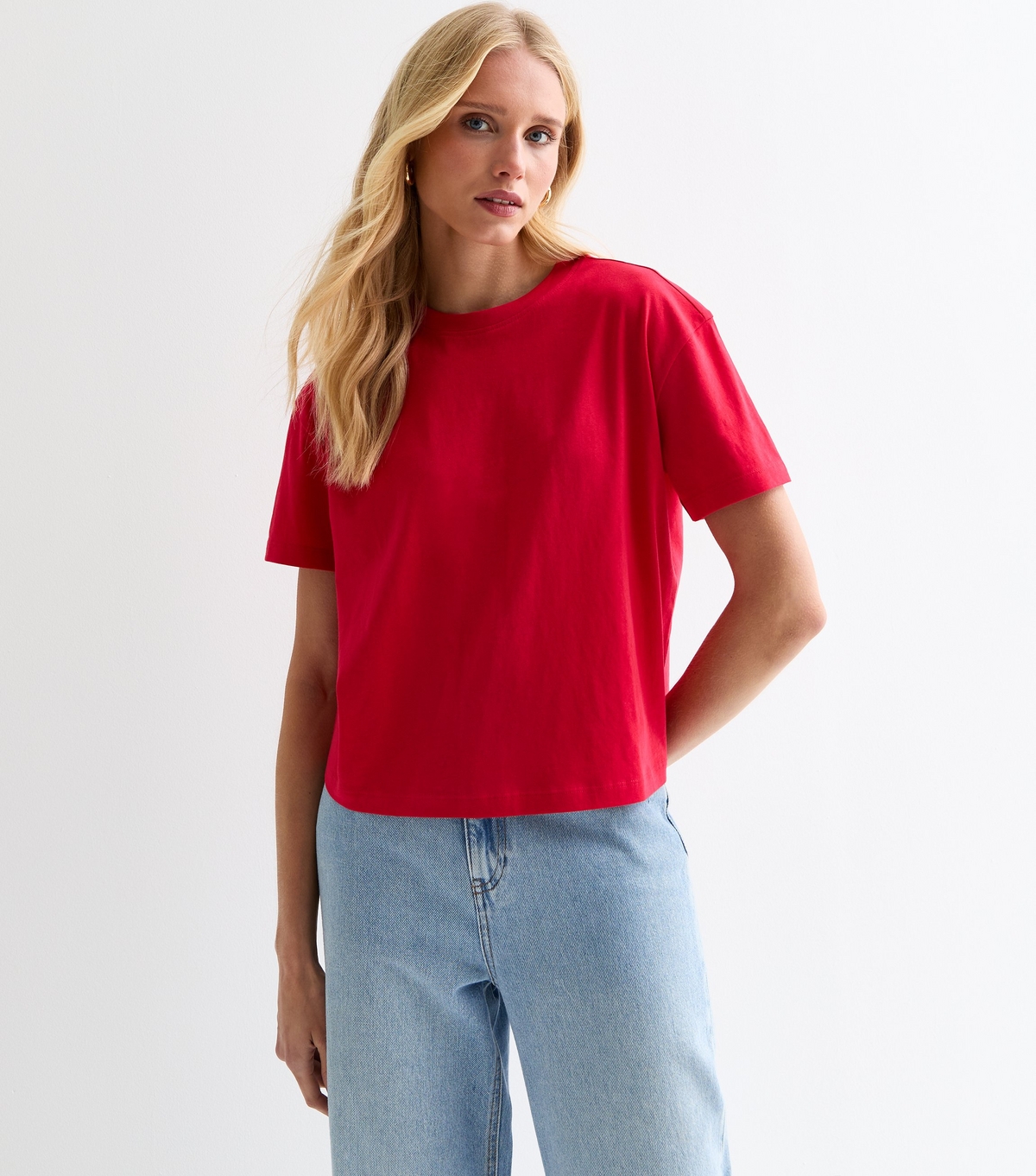 Women's Red Boxy Cotton T-Shirt New Look
