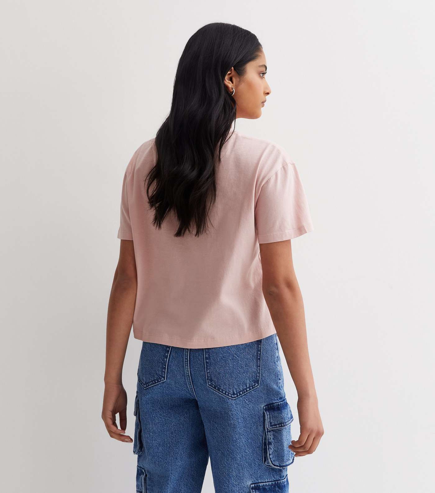 Light Pink Boxy Cotton T-Shirt  Image 4