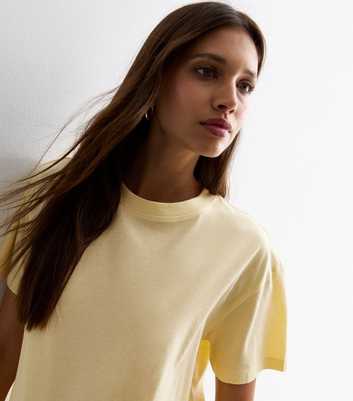 Pale Yellow Boxy Cotton T-Shirt 