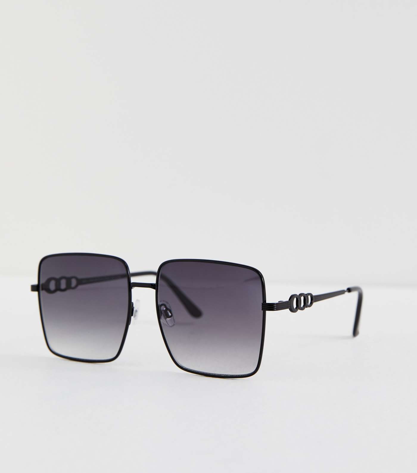Black Metal Square Frame Sunglasses Image 2