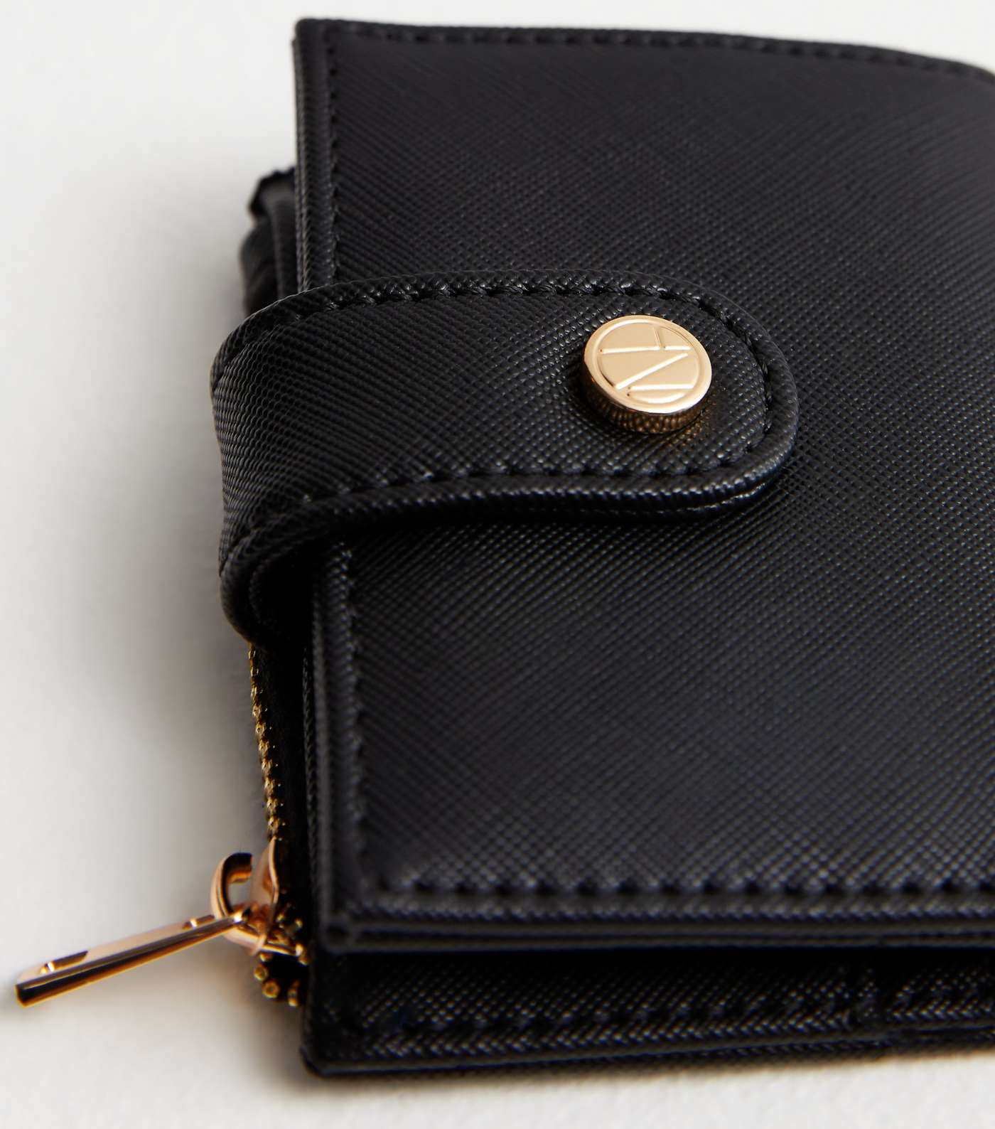 Black Leather-Look Tab Card Holder Image 2