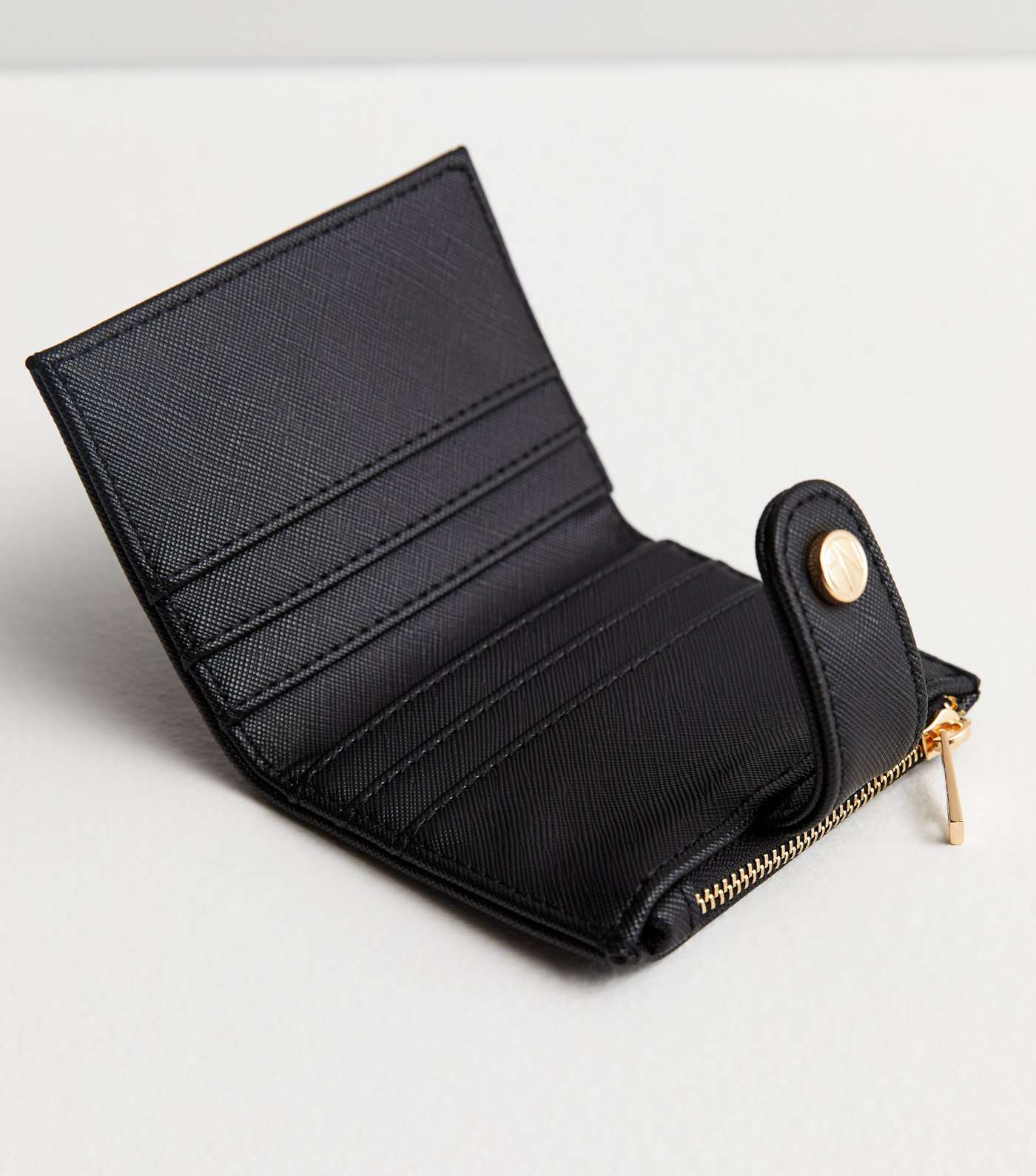 Black Leather-Look Tab Card Holder Image 4