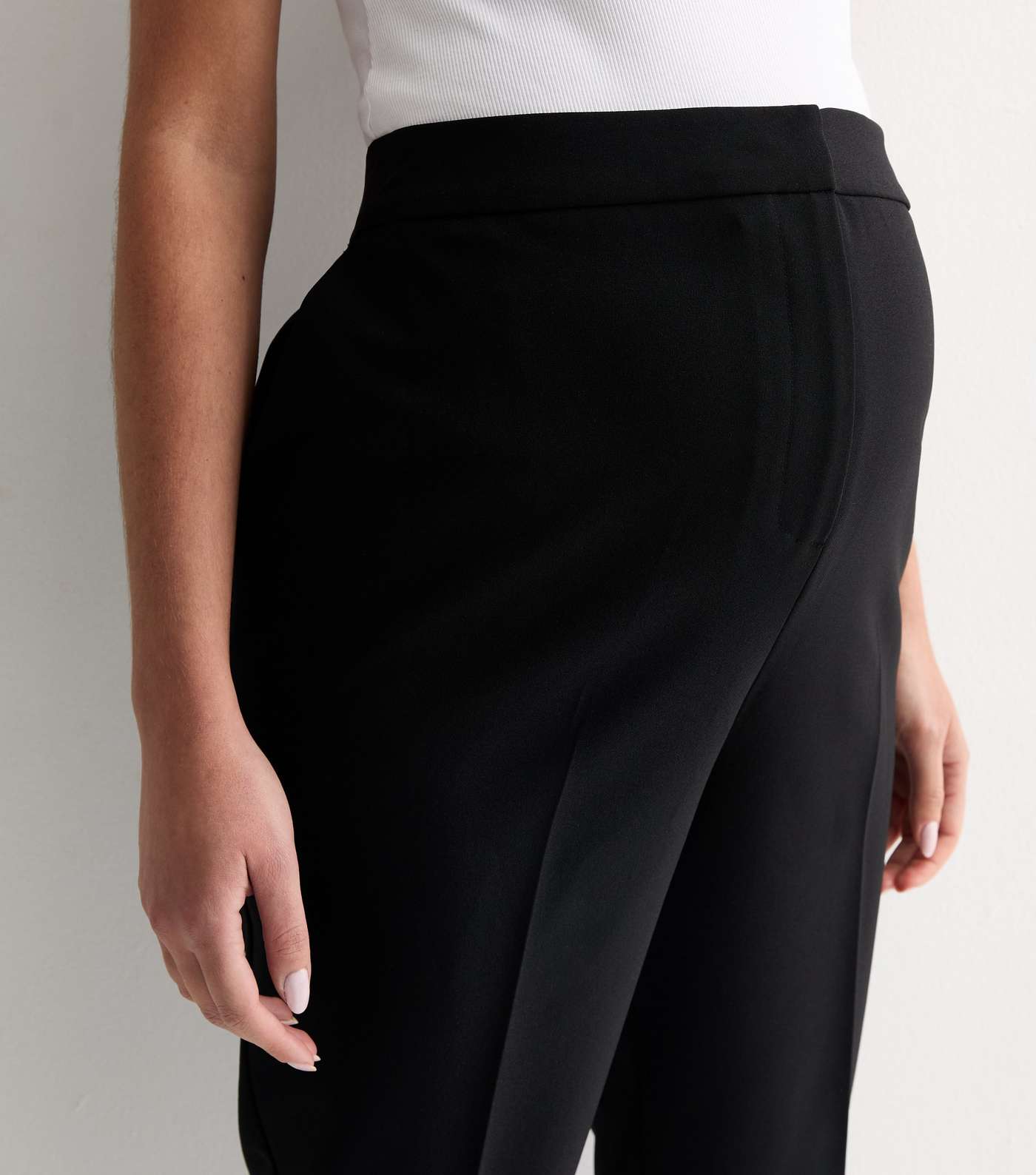 Maternity Black Slim Fit Trousers Image 2