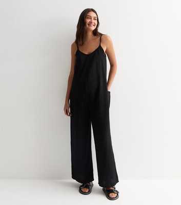 Maternity Cotton Slouchy Strappy Jumpsuit