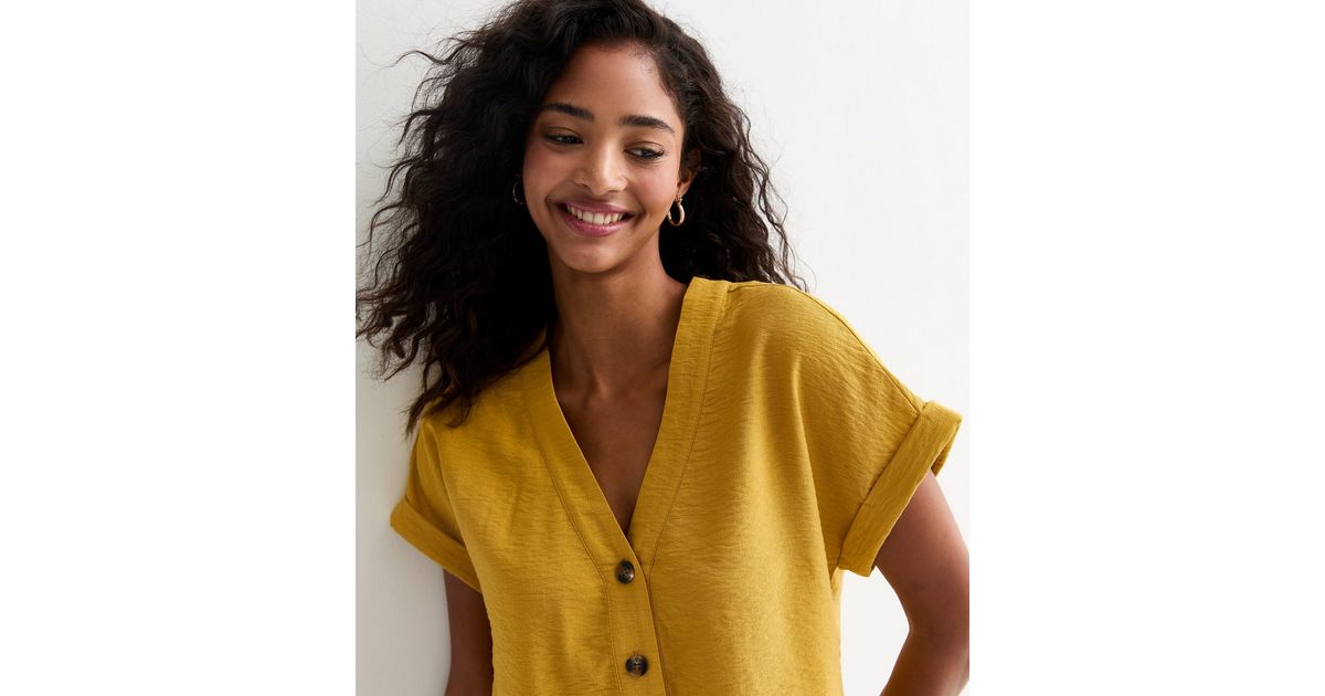Chelsea Button Up Blouse Ylw