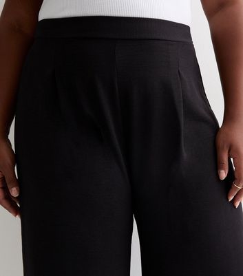 Curves Black Wide Leg Trousers | New Look