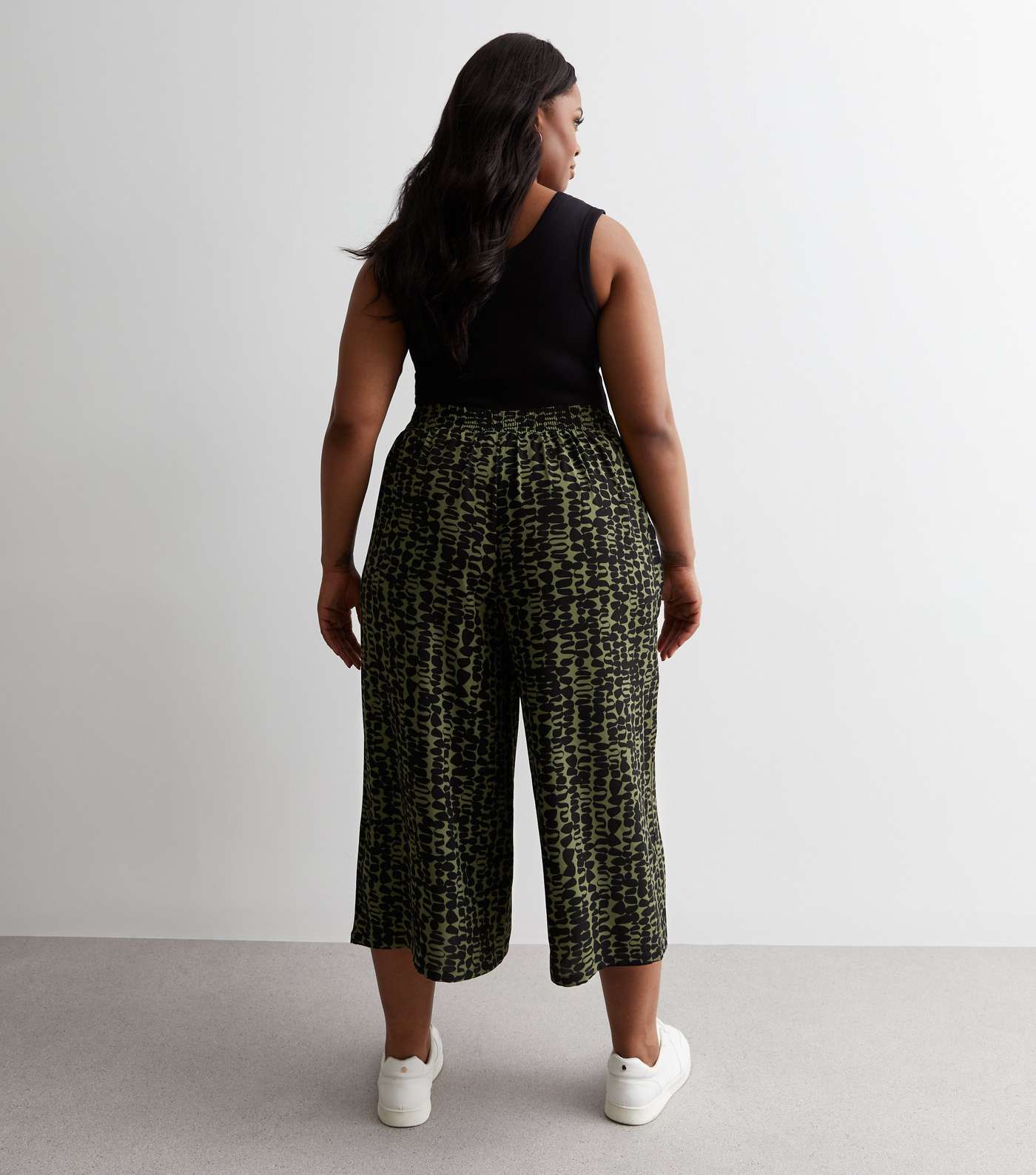 Curves Green Mark Making Wide Leg Crop Trousers Image 4