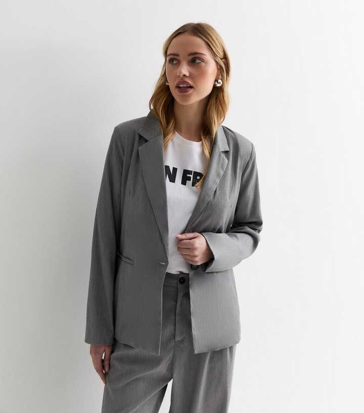 Grey Marl Long Sleeve Blazer