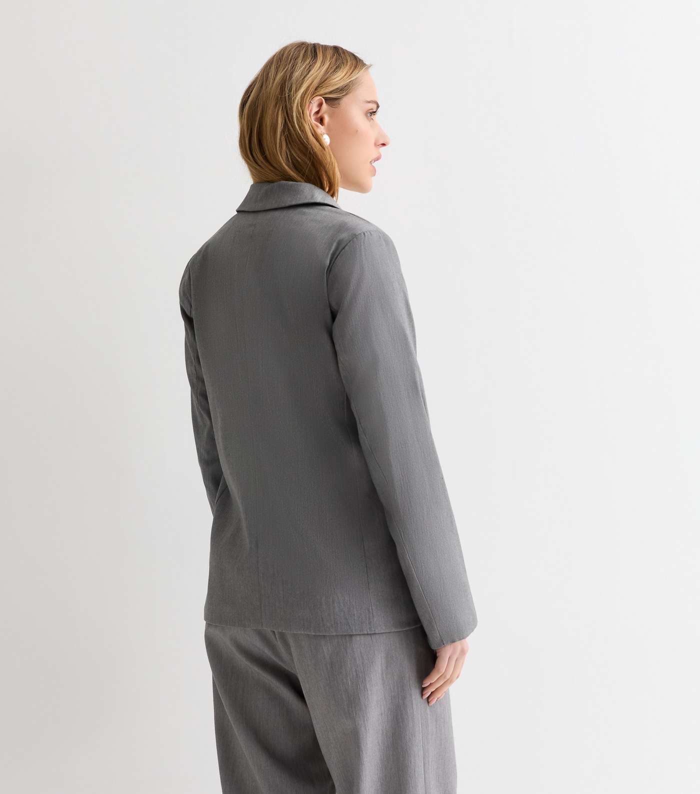 Grey Marl Long Sleeve Blazer Image 4
