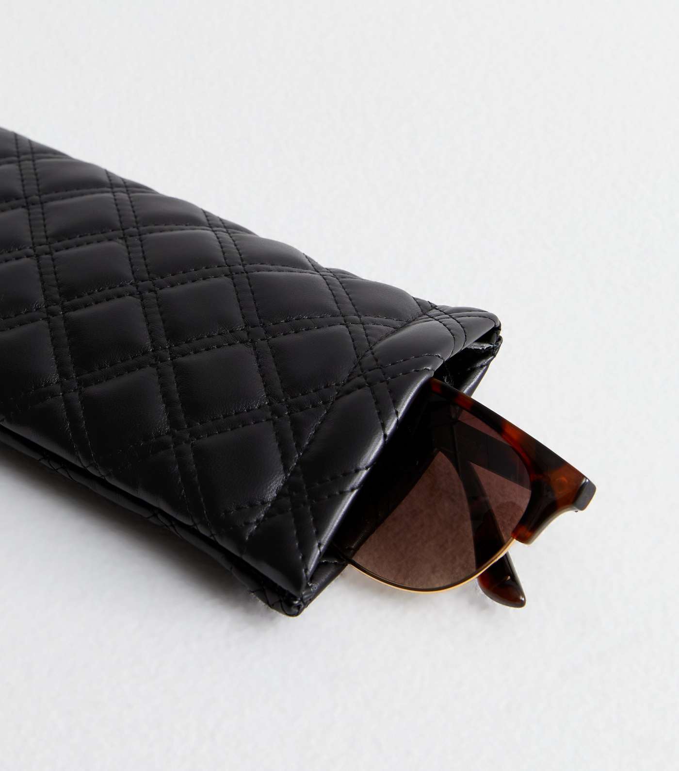 Black Quilted Sunglasses Case Image 2