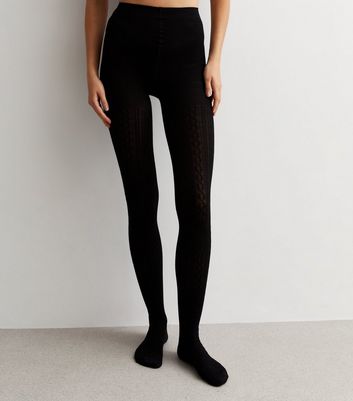 Black cable knit tights hotsell