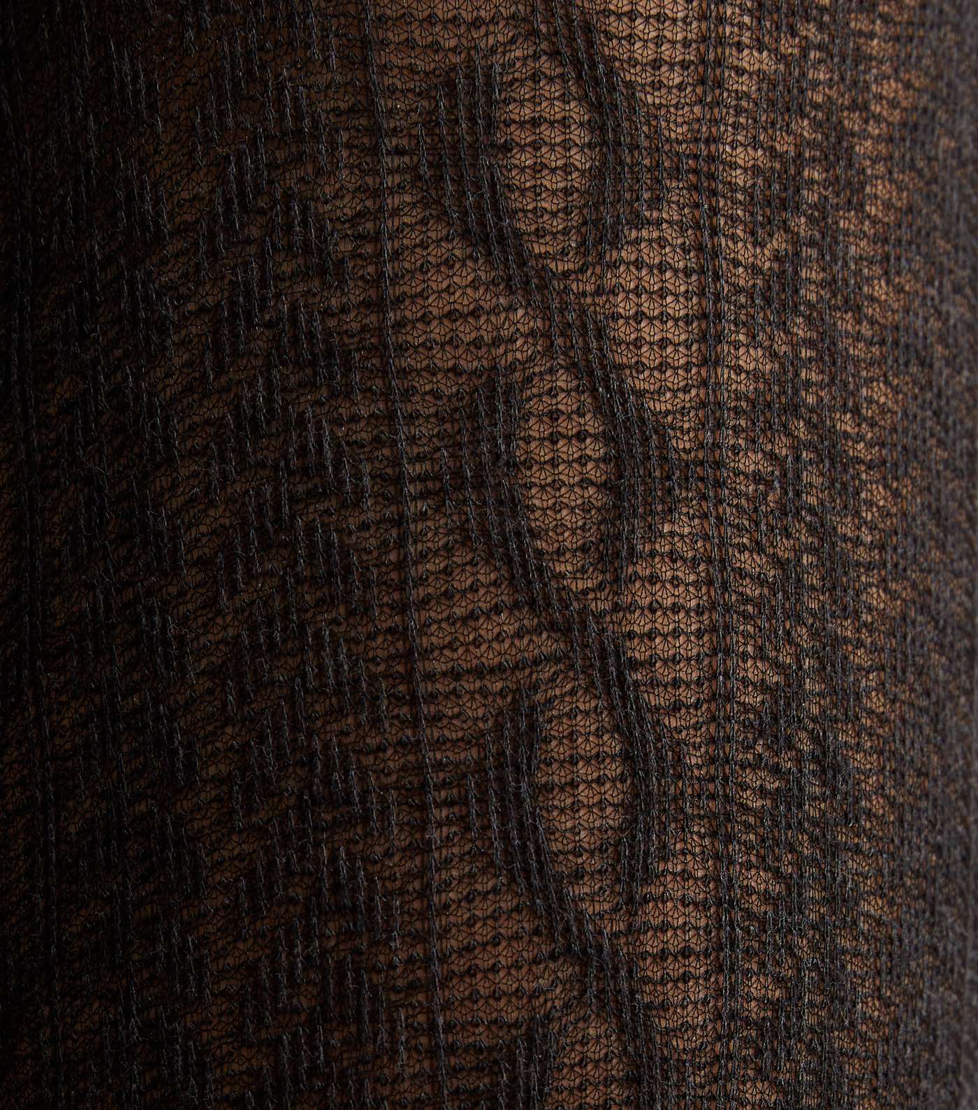 Dark Grey Cable Knit Cotton Rich Tights Image 3
