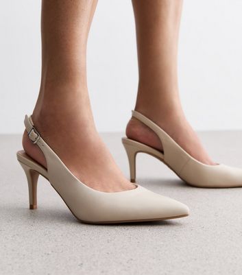 Cream court heels best sale