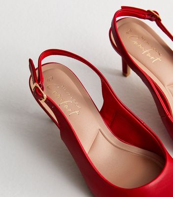 Ladies red sale slingback shoes