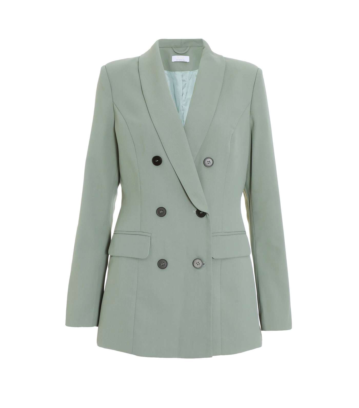 QUIZ Light Green Double Breasted Blazer Image 4