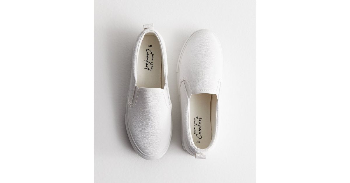 slip on trainers womens white