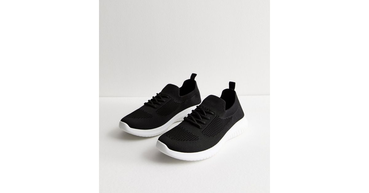 womens black chunky trainers