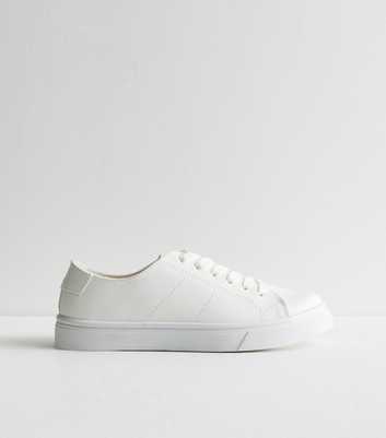 White Leather-Look Trainers