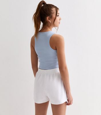 Girls White Miami Beach Logo Jogger Shorts New Look