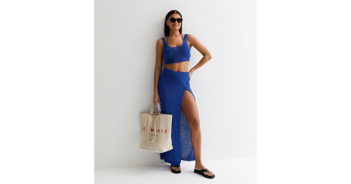 Like new Blue tropical beach set skirt and bodysuit /XL