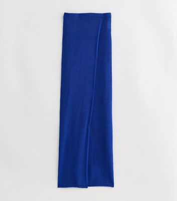 Blue Knit Wrap Maxi Beach Skirt New Look