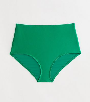 Curves Green High Waist Bikini Bottoms New Look