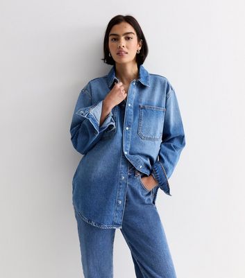 Blue Denim Long Sleeve Overshirt | New Look