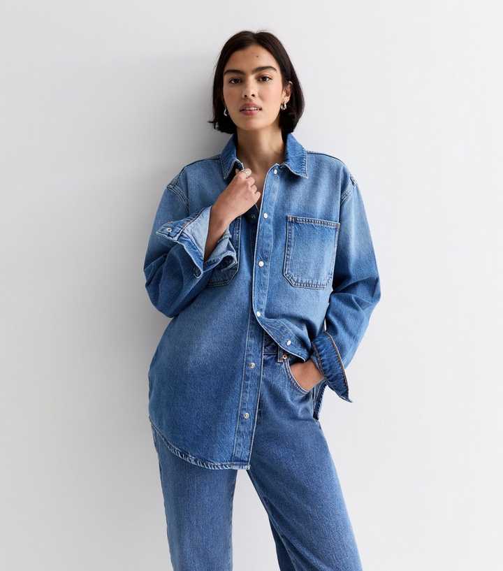 Blue Denim Long Sleeve Overshirt