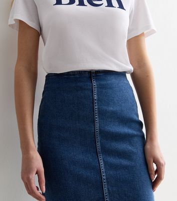 Midi tube shop denim skirt