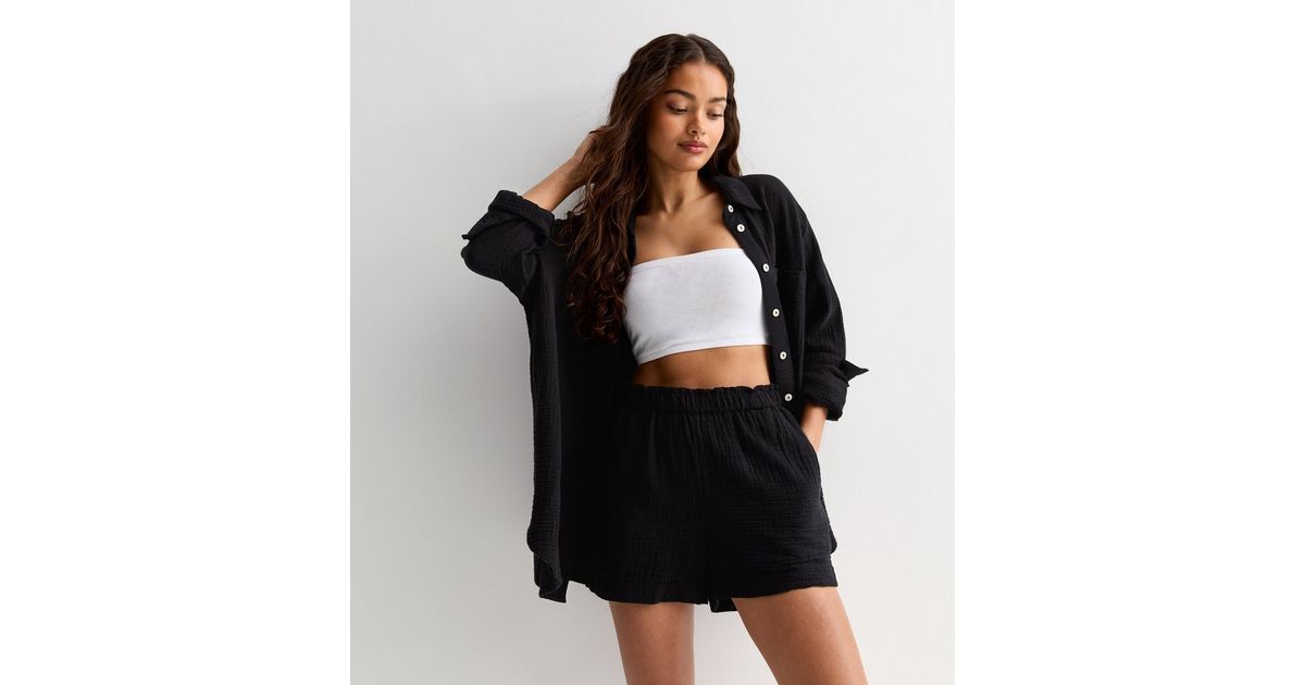 Textured Soft Shorts - Black main image 1