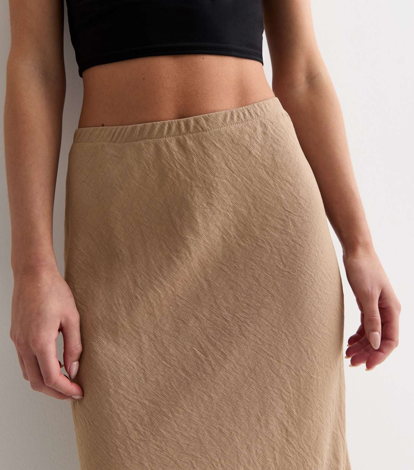 Petite Stone Textured Midi Skirt Image 2