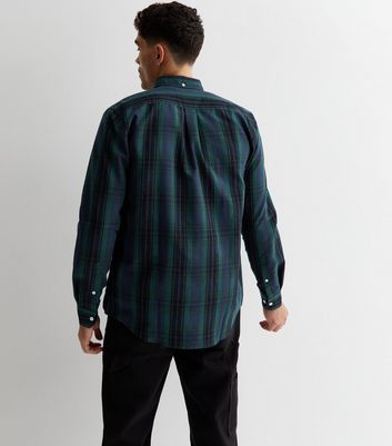 Men's Farah Dark Green Check Long Sleeve Shirt New Look