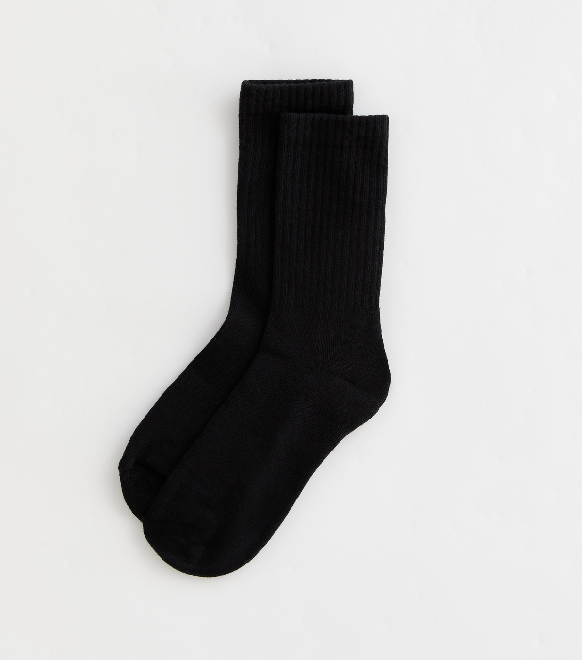 Black Ribbed Tube Socks New Look