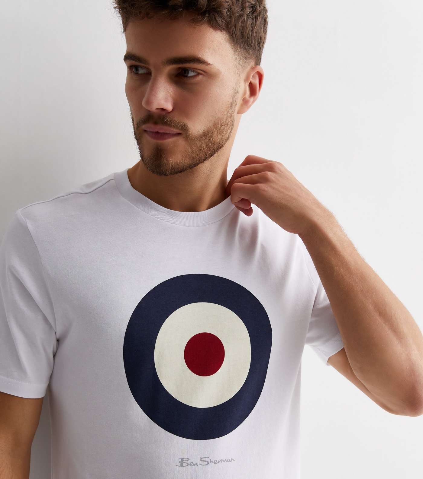 Ben Sherman White Cotton Target Logo T-Shirt Image 2
