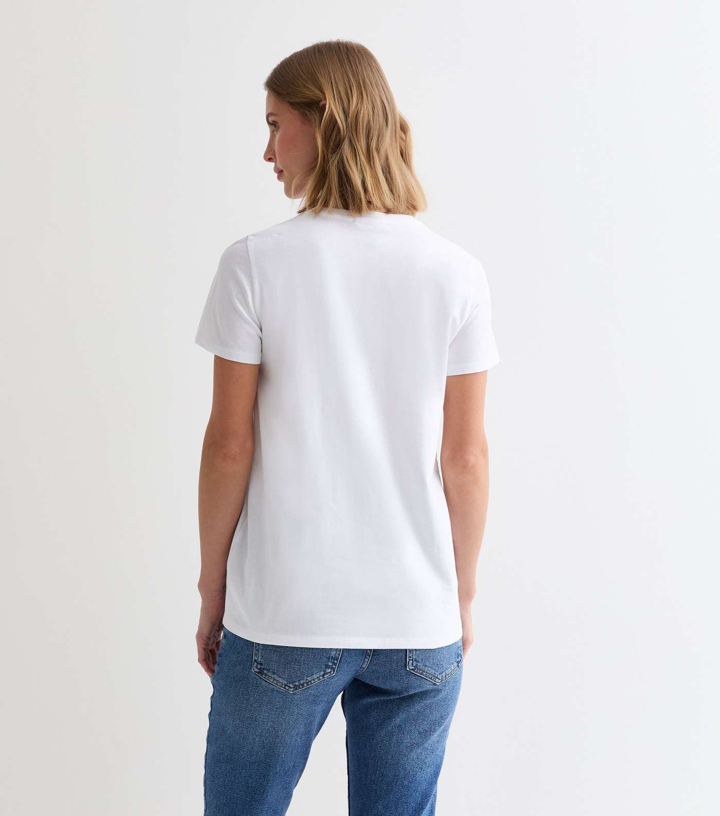 Maternity White Cotton T-shirt Image 4