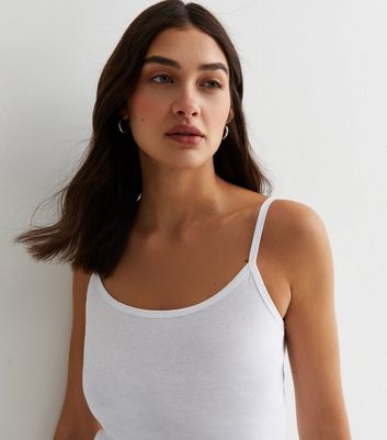 Maternity White Cotton Scoop Neck Cami New Look