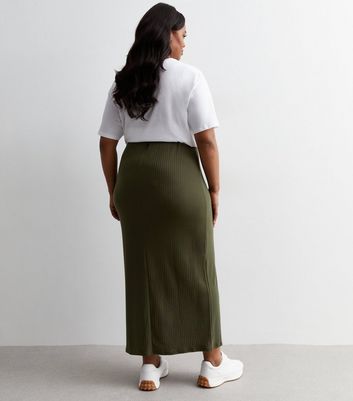 Plus size clearance khaki maxi skirt