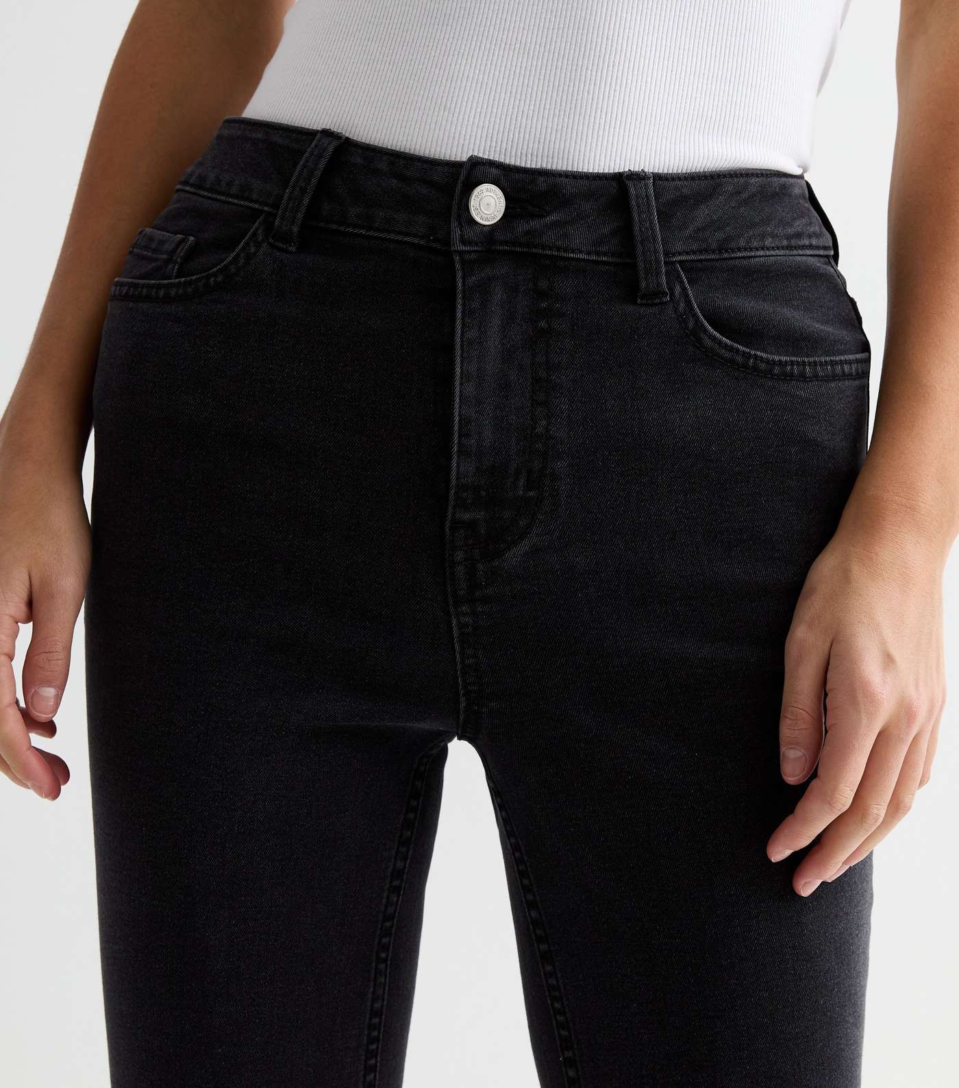 Black Melody Flared Crop Jeans Image 3
