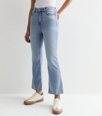 Pale Blue Melody Flared Crop Jeans New Look
