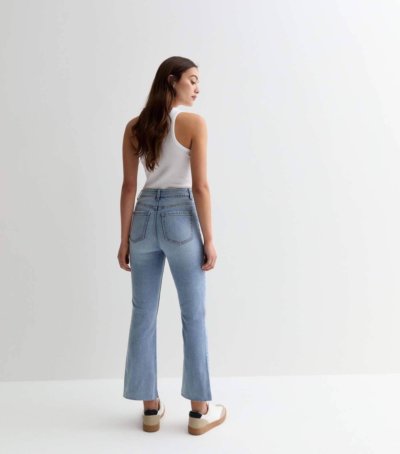 Pale Blue Melody Flared Crop Jeans Image 5