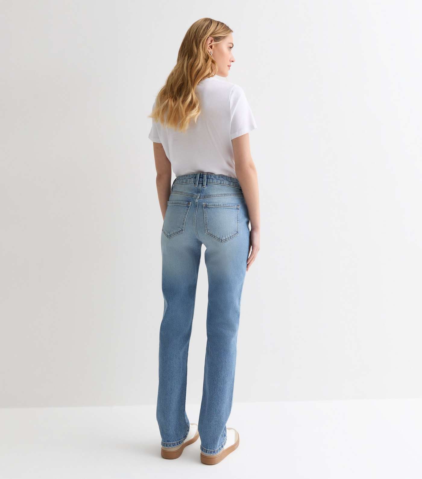 Pale Blue Anica Long Straight Comfort Stretch Jeans Image 5