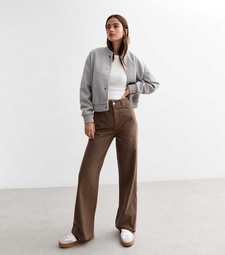 Brown Adalae High-Waist Wide Leg Jeans