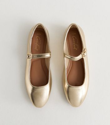 Gold mary jane pumps best sale