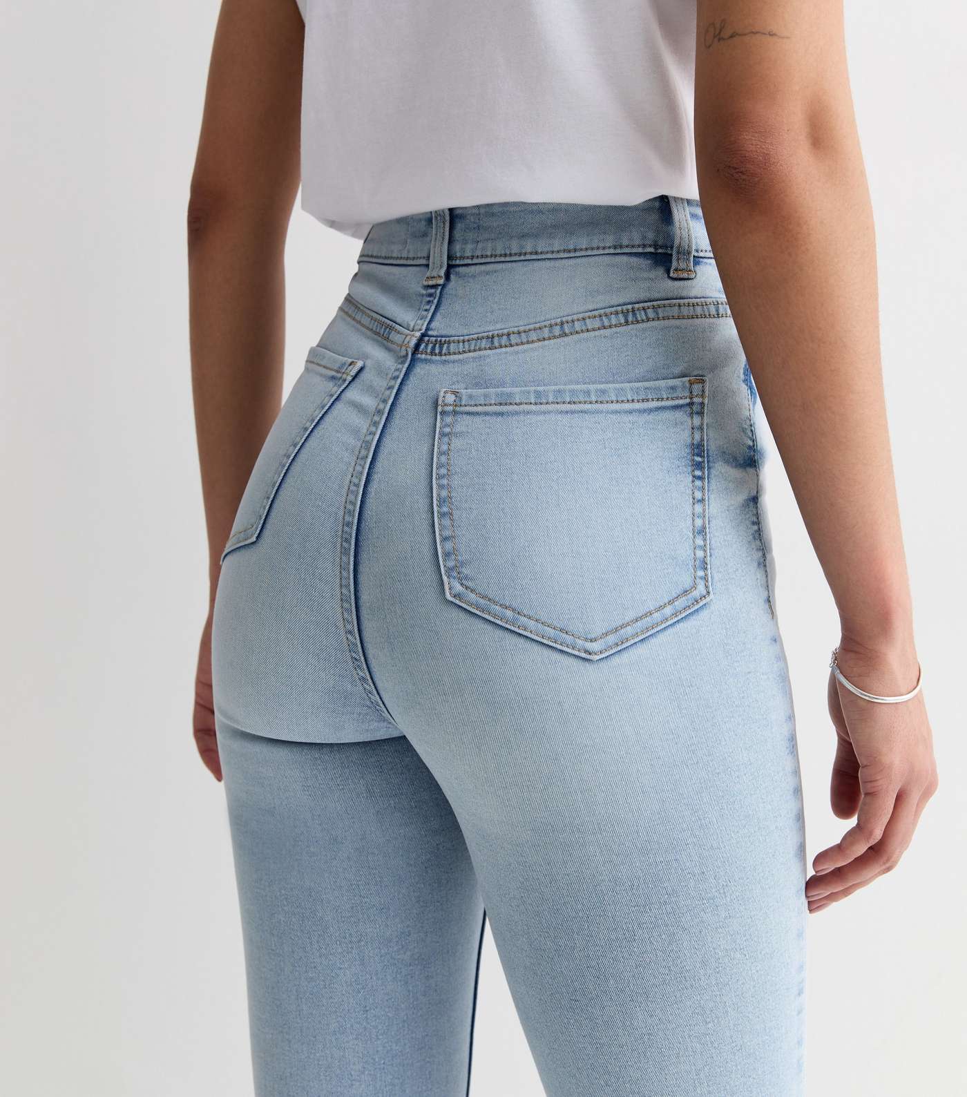 Tall Pale Blue Waist Enhance Quinn Bootcut Jeans Image 4